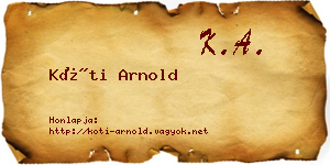 Kóti Arnold névjegykártya